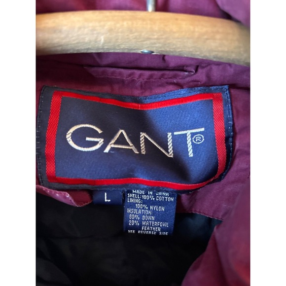 Vintage Gant‎ Feather Down Chunky Maroon Mens Vest Size L - Picture 4 of 9